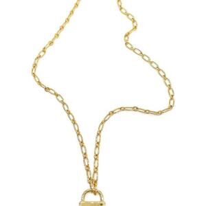 NWT Adornia 14k Gold Plated Padlock Necklace